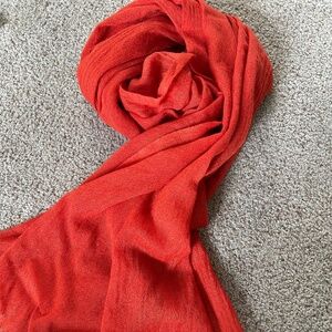 Orange 100 percent wool scarf/wrap